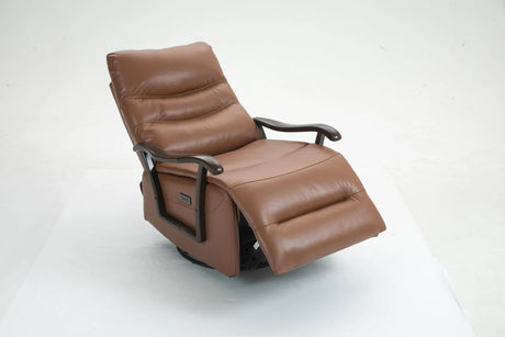 Swivel Rocker Recliner Power Glider Chair With Solid Wood Armrests, Extra Wide Reclining Sofa Chair Upholstered Living Room Single Sofa - Furniture Home Direct
