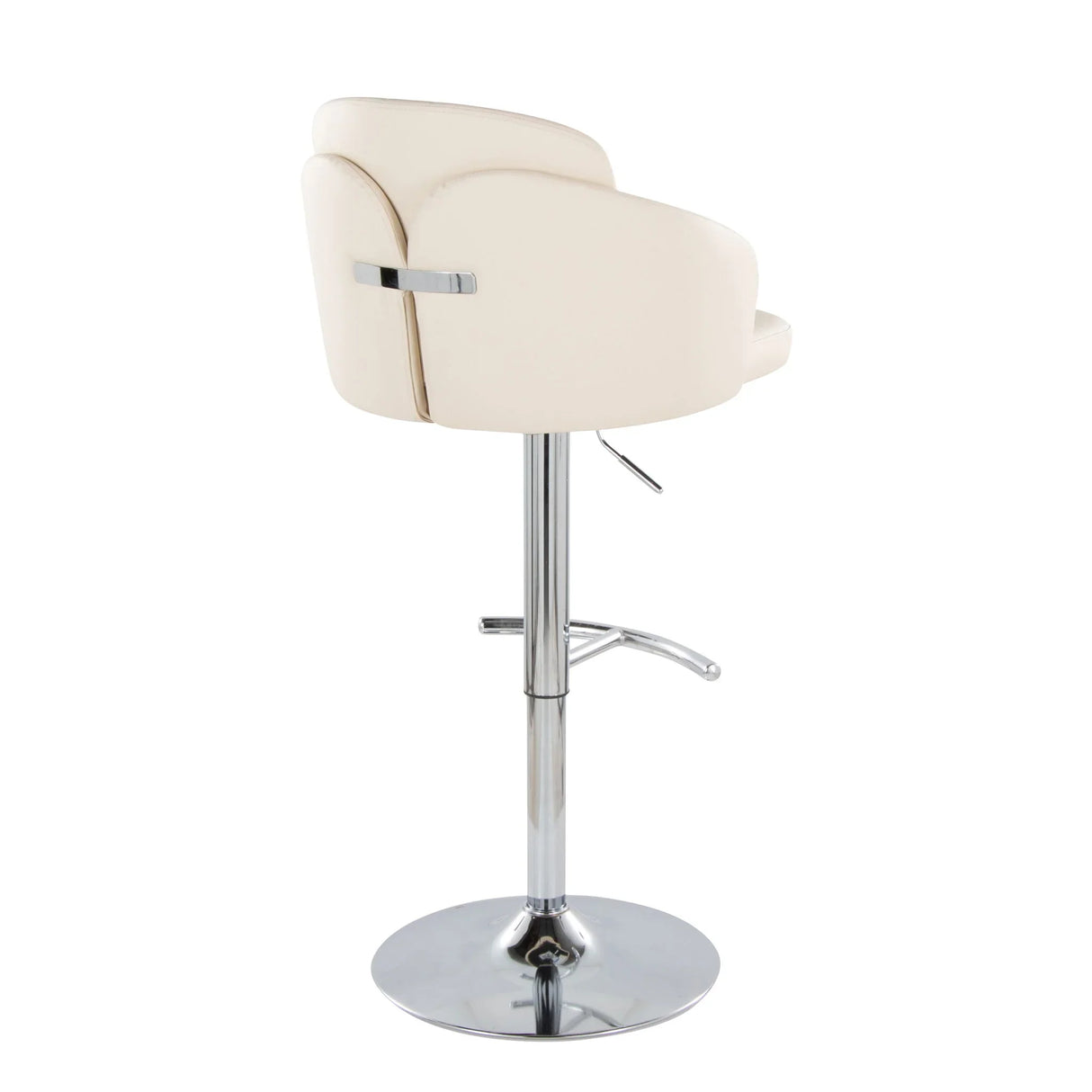 Dahlia - Contemporary Adjustable Barstool With Swivel With Rounded T Footrest (Set of 2) - Furniture Home Direct