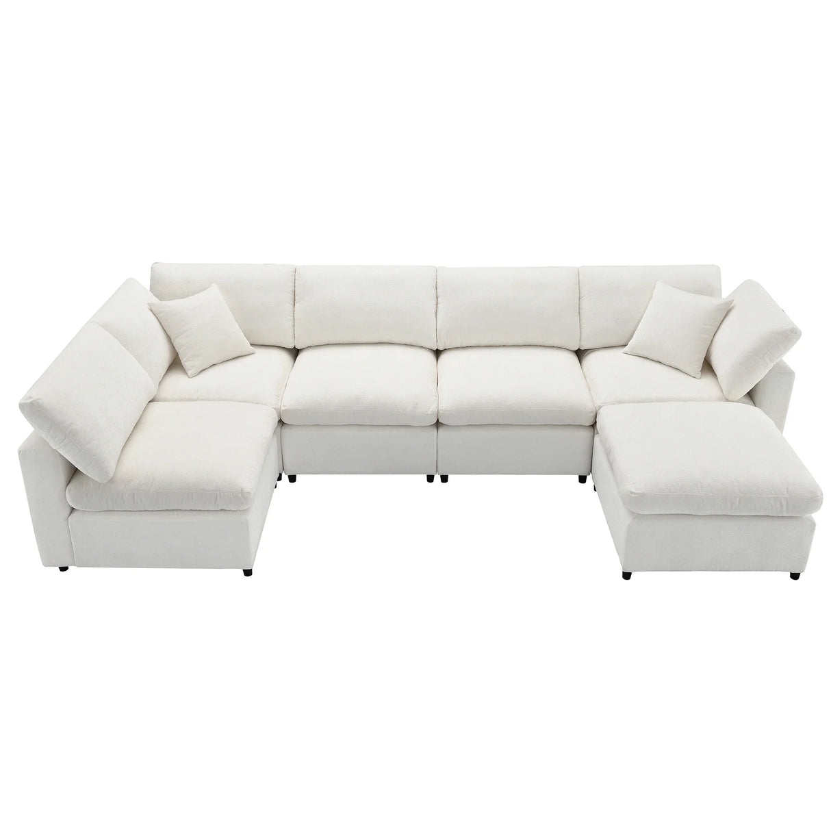 Modular Sectional Sofa With L Shaped Spacious Layout Beige - Furniture Home Direct