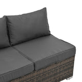 5 Piece Wicker Patio Sectional Set - Gray - Furniture Home Direct