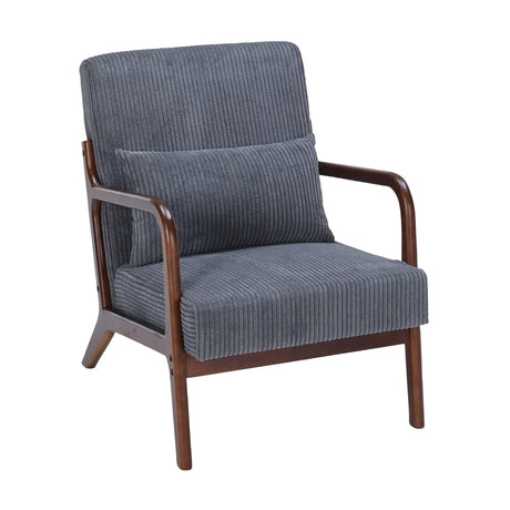 Accent Chair With Pillow And Wood Frame - Furniture Home Direct