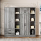 6 Door Wardrobe With Shelves And Drawers - Furniture Home Direct
