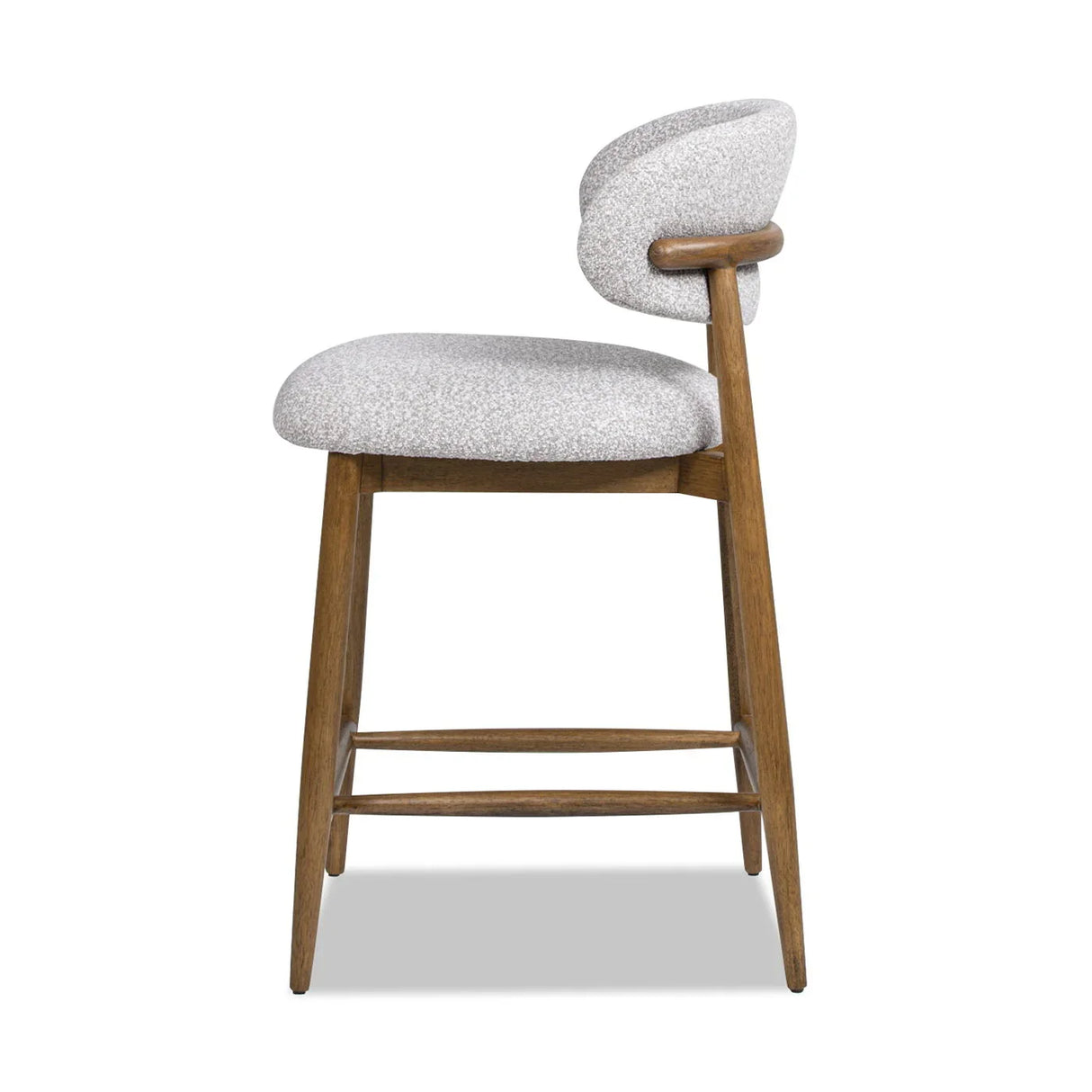 Locke - Modern Upholstered Counter Stool With Frame - Salt / Pepper - Furniture Home Direct