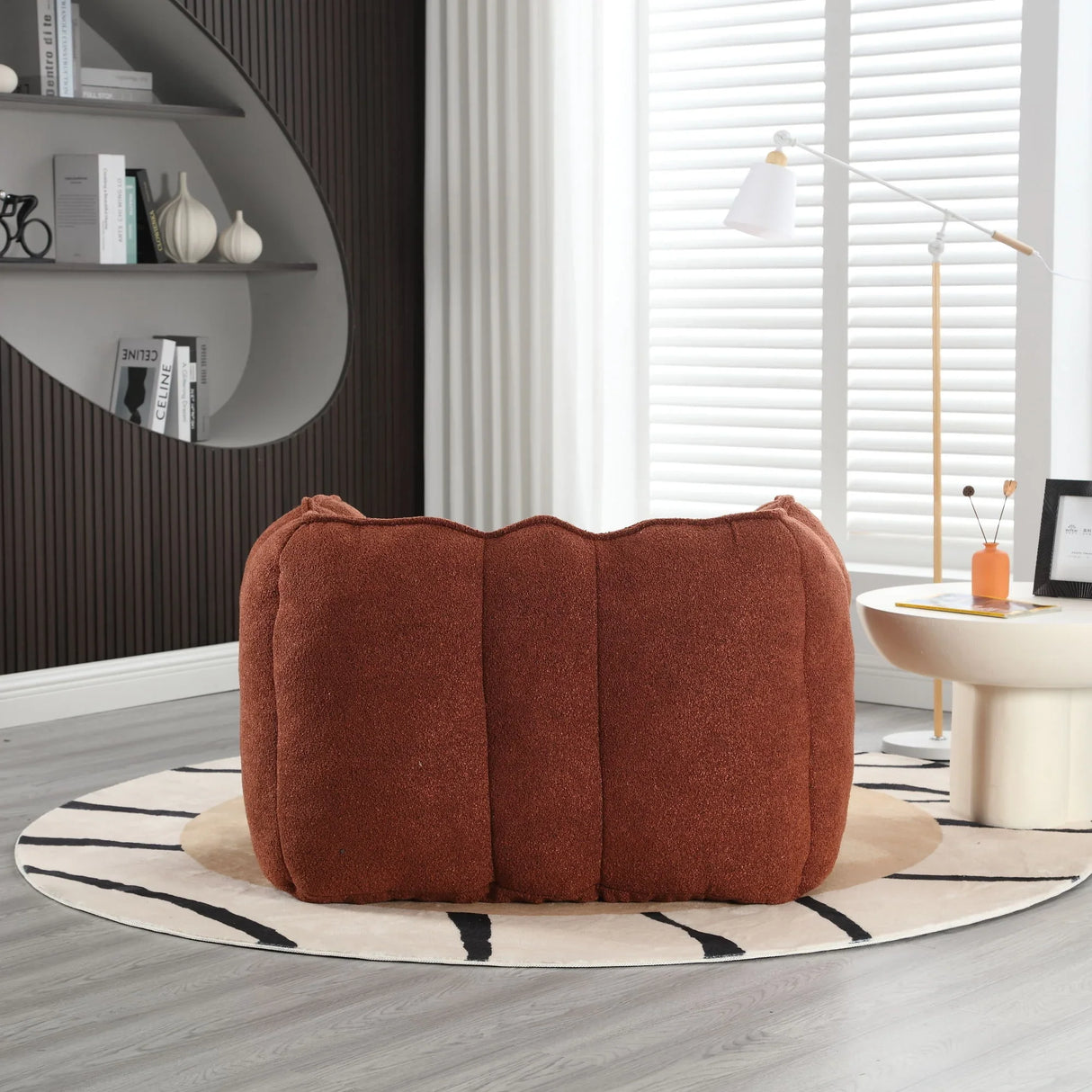 Soft Chenille Bean Bag Chair With High Resilient Foam - Furniture Home Direct