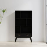 Draper - Mid Century Wide Bookcase And Storage Unit - Furniture Home Direct