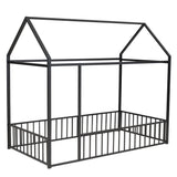Metal Bed House Bed Frame With Fence - Furniture Home Direct