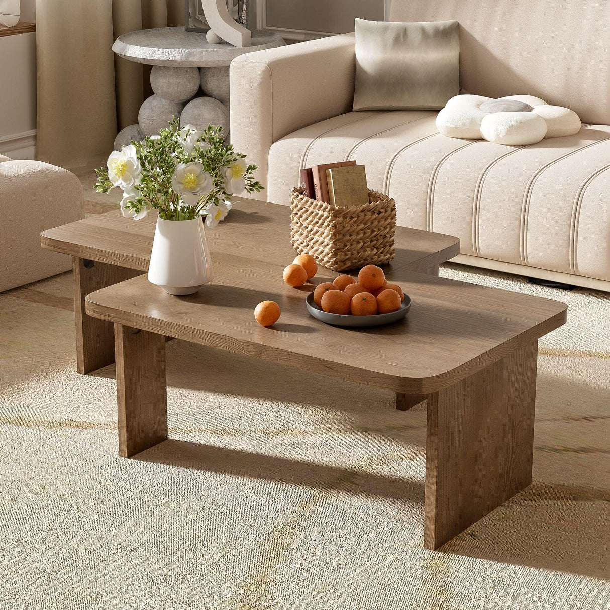 Modern Minimalist Coffee Table Set With Splicing Design - Furniture Home Direct
