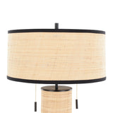 Cylinder - Rattan Contemporary Rattan Table Lamp - Furniture Home Direct