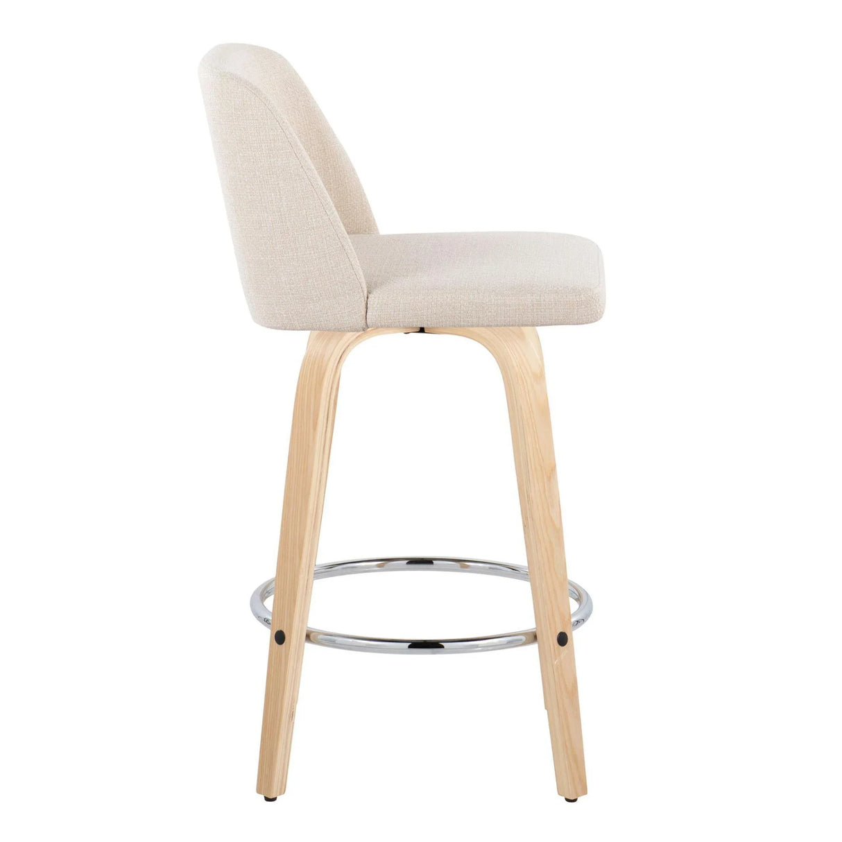 Toriano - Contemporary Fixed-Height Counter Stool With Swivel And Round Footrest (Set of 2) - Furniture Home Direct