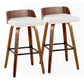 Maya - Mid Century Modern Fixed Height Barstool With Swivel And Square Footrest (Set of 2) - Furniture Home Direct