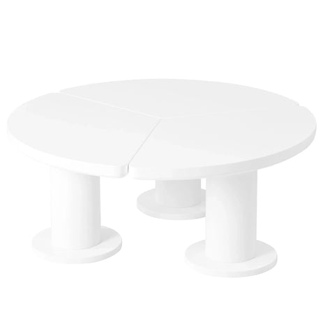 Round Petal Shaped Coffee Table With 3 Thick Legs - Furniture Home Direct