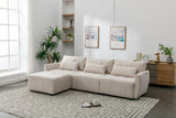 113.3 Modular Sectional With Ottoman And USB C Ports Beige - Furniture Home Direct