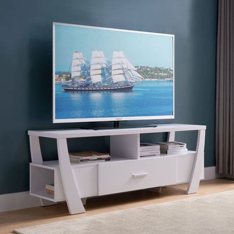 Contemporary TV Stand With 4 Shelves And 1 Drawer - Furniture Home Direct