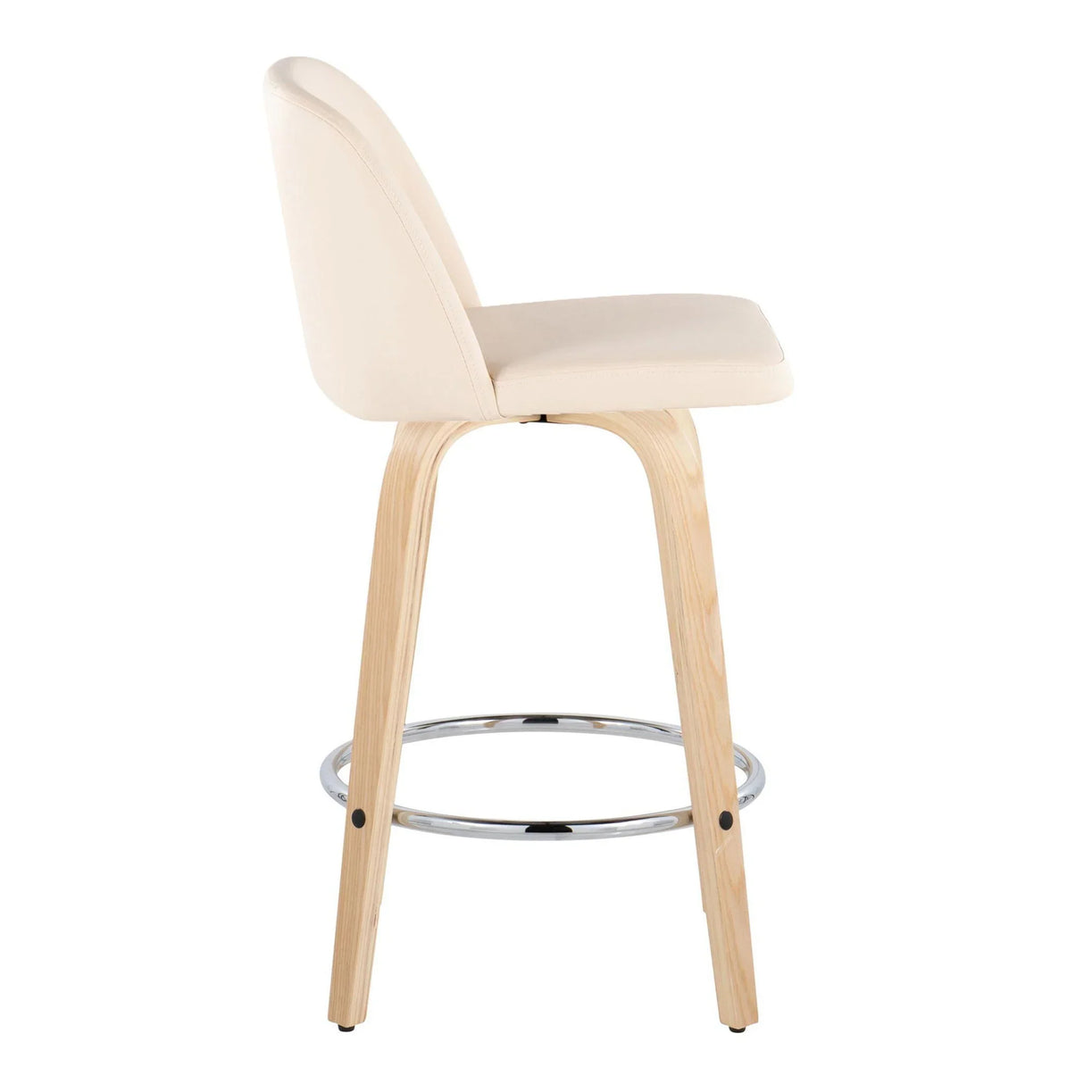 Toriano - Contemporary Fixed-Height Counter Stool With Swivel And Round Footrest (Set of 2) - Furniture Home Direct