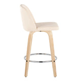 Toriano - Contemporary Fixed-Height Counter Stool With Swivel And Round Footrest (Set of 2) - Furniture Home Direct