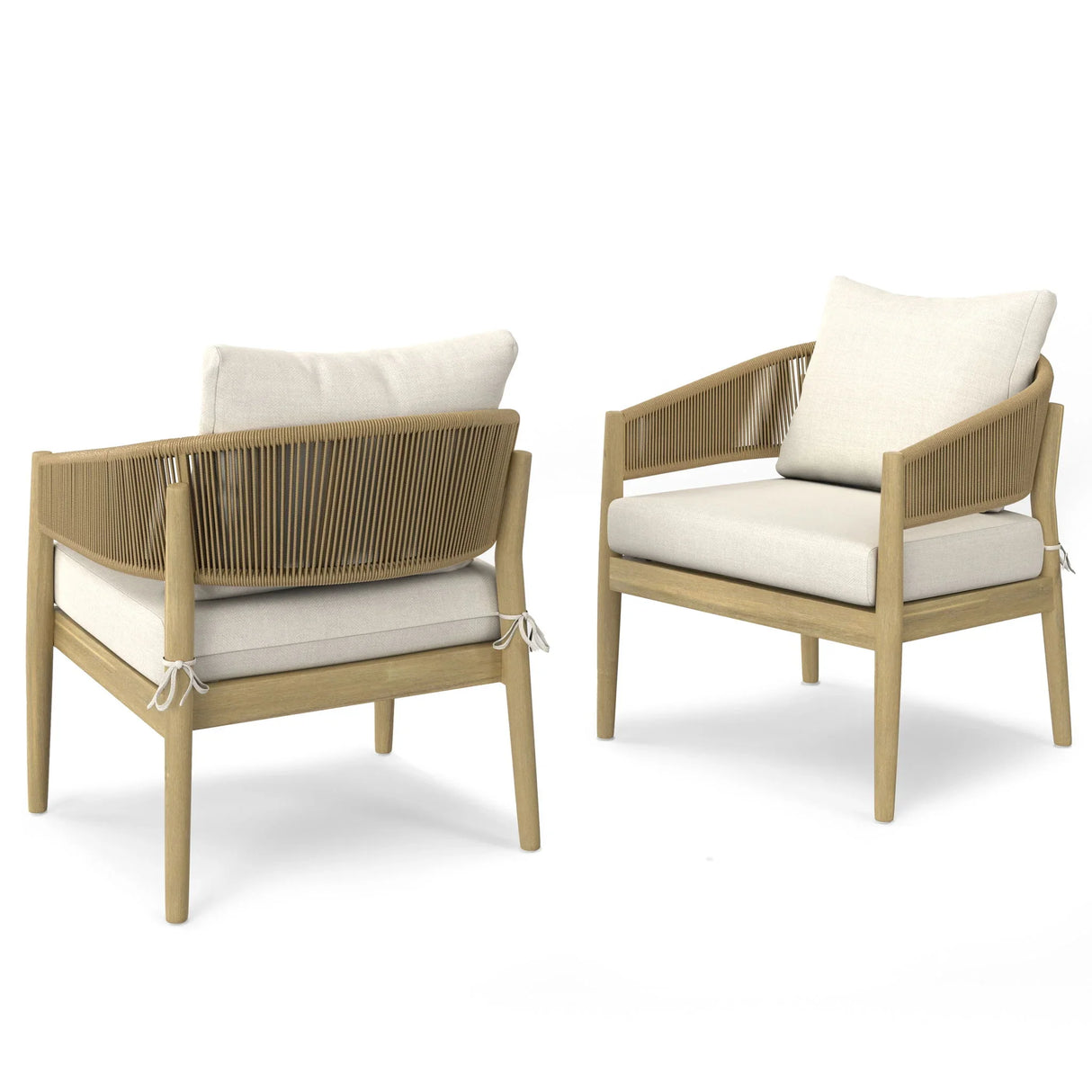 Bayshore - Outdoor Conversation Chair (Set of 2) - Natural - Furniture Home Direct