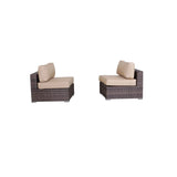 Wide Armless Outdoor Chairs With Cushions (Set of 2) - Furniture Home Direct