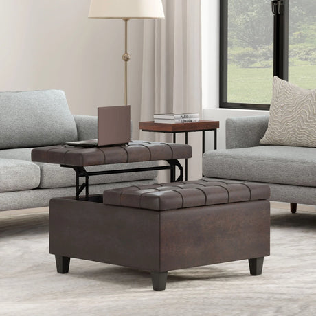 Harrison - Upholstered Coffee Table Storage Ottoman - Furniture Home Direct