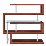 Buck II - Clear Glass, Chrome High Gloss Writing Desk With Shelf - Furniture Home Direct
