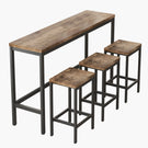 Modern Design Long Dining Table Set With 3 Stools - Furniture Home Direct