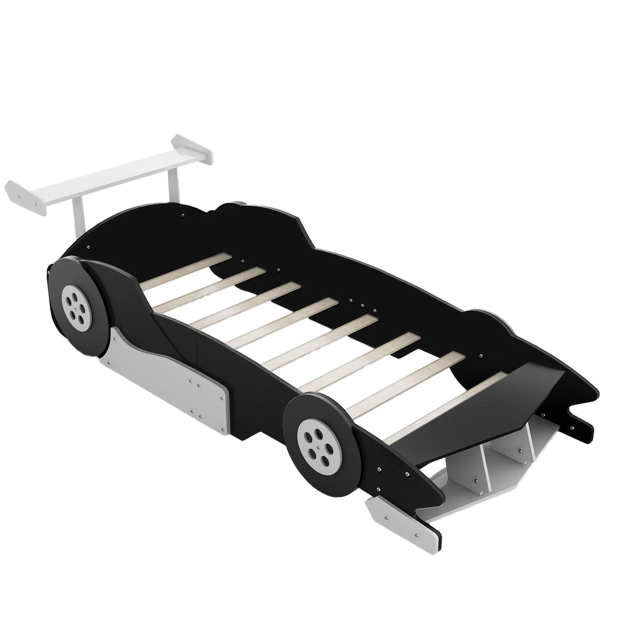 Race Car-Shaped Platform Bed With Wheels - Furniture Home Direct
