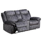 Jimny - Domino Power Console Reclining Loveseats With Power Switch - Furniture Home Direct