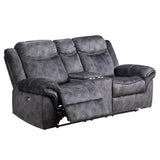 Jimny - Domino Power Console Reclining Loveseats With Power Switch - Furniture Home Direct
