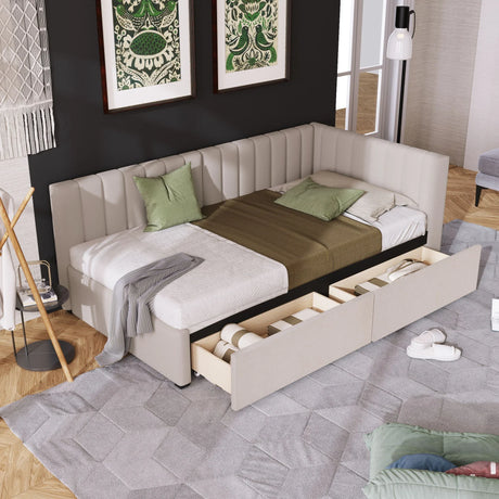 Upholstered Daybed, Sofa Bed Frame, No Box Spring Needed - Furniture Home Direct