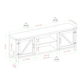 Rustic Farmhouse Double Barn Door 70" TV Stand For 80" TVs With Center Shelves - Furniture Home Direct