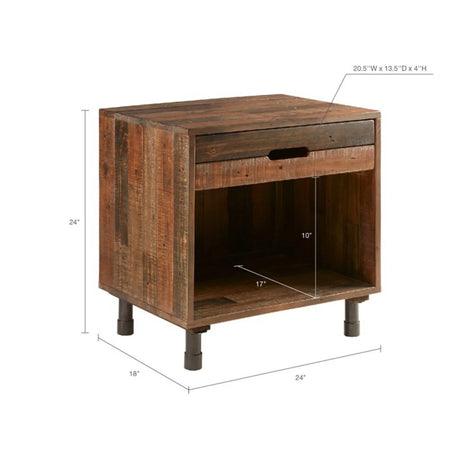 Renu - Nightstand With Drawer - Light Brown Multi - Furniture Home Direct