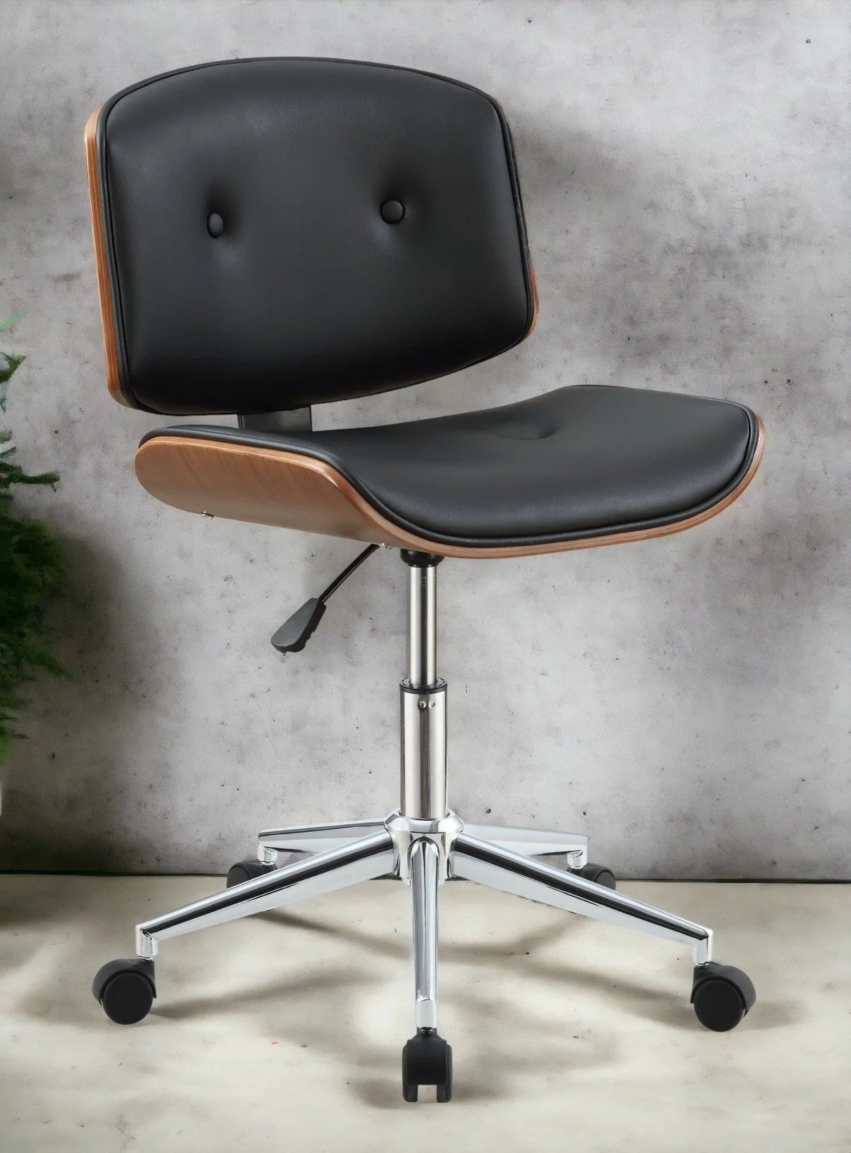 Camila - Synthetic Leather Office Chair - Black - Furniture Home Direct