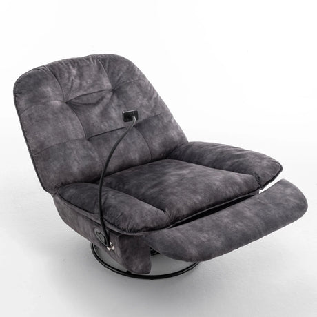 Modern Swivel Gliding Recliner Chair With Rocking Function And Phone Holder, Large Comfortable - Furniture Home Direct