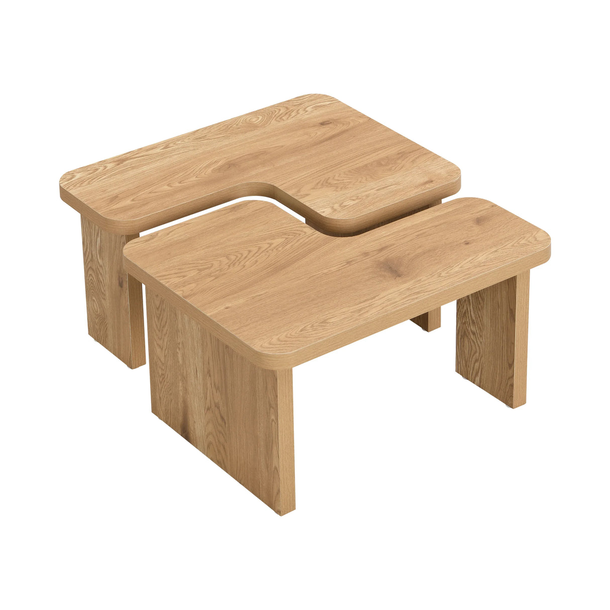 Coffee Table Wood Detachable Two Piece Living Room Oak - Furniture Home Direct