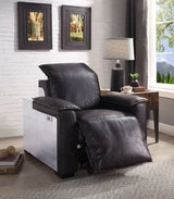 Misezon - Top Grain Leather Power Motion Recliner - Dark Brown - Furniture Home Direct