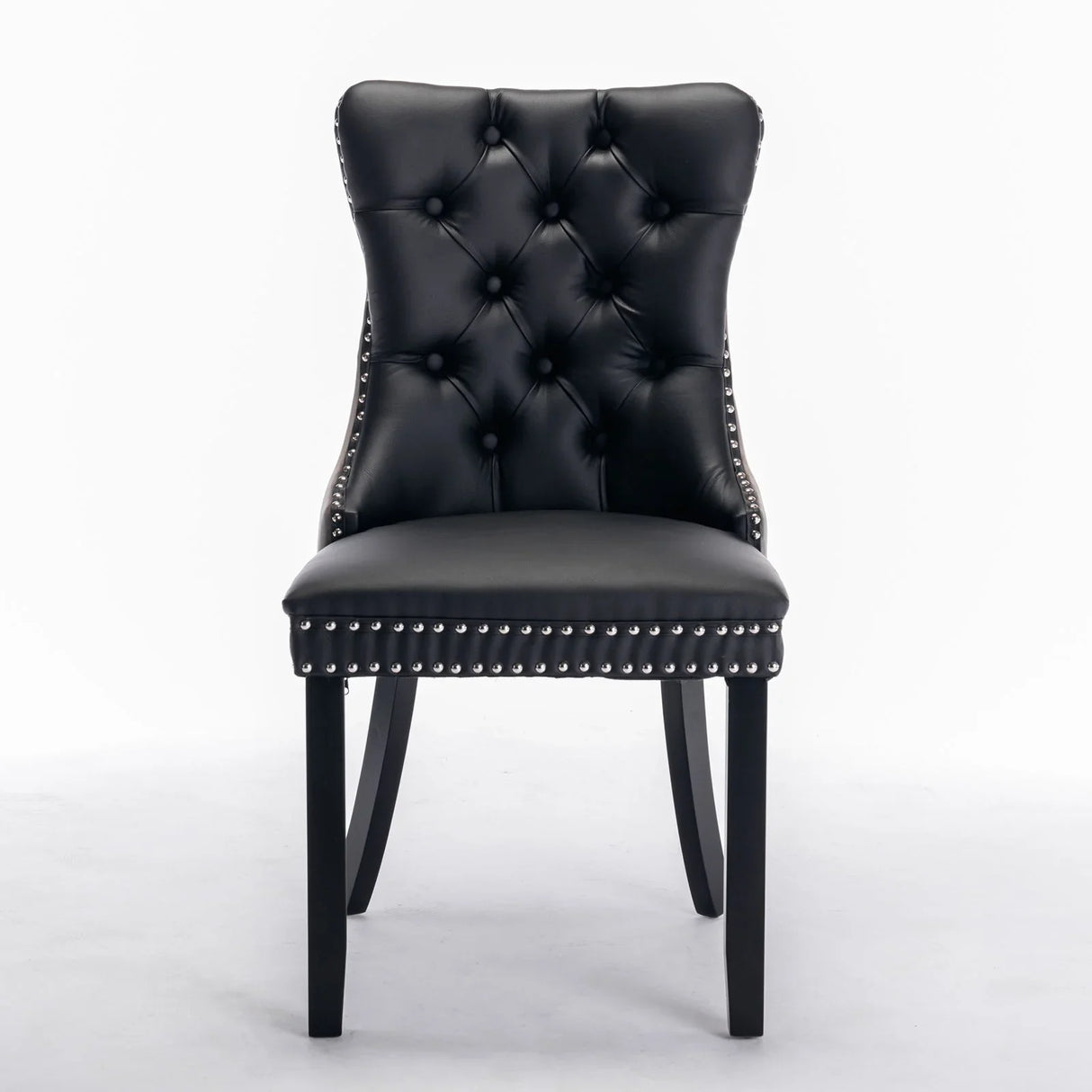Nikki - Modern, High-End Tufted Solid Wood Contemporary PU And Velvet Upholstered Dining Chair With Wood Legs Nailhead Trim (Set of 2) - Furniture Home Direct