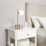 Ethereal - Modern Small Table Lamp, Desk Lamp Fixture With Globe Shade - Gold / White - Furniture Home Direct