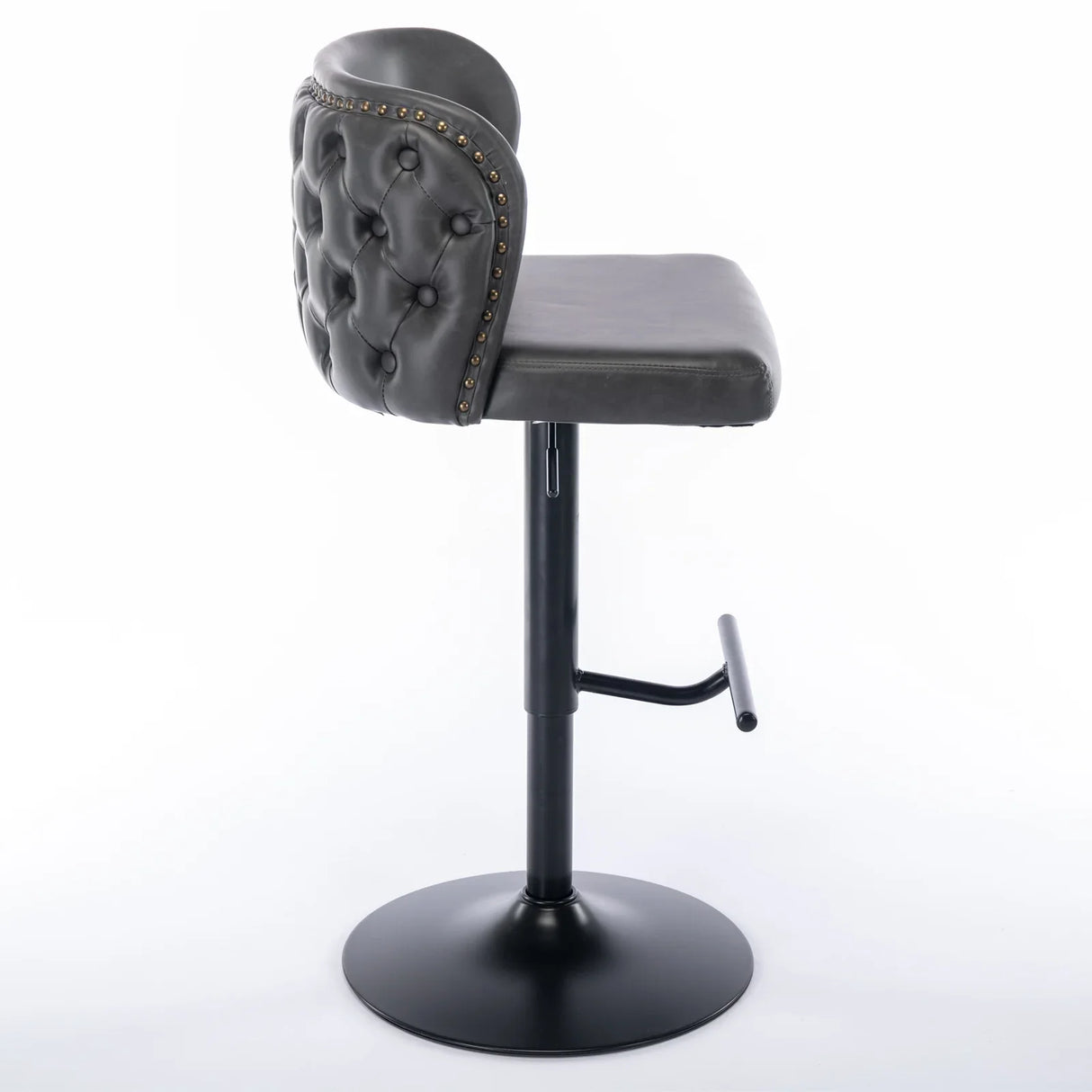 Counter Height Bar Stools Tufted Upholstered Dark Gray - Furniture Home Direct