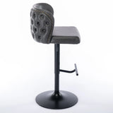 Counter Height Bar Stools Tufted Upholstered Dark Gray - Furniture Home Direct