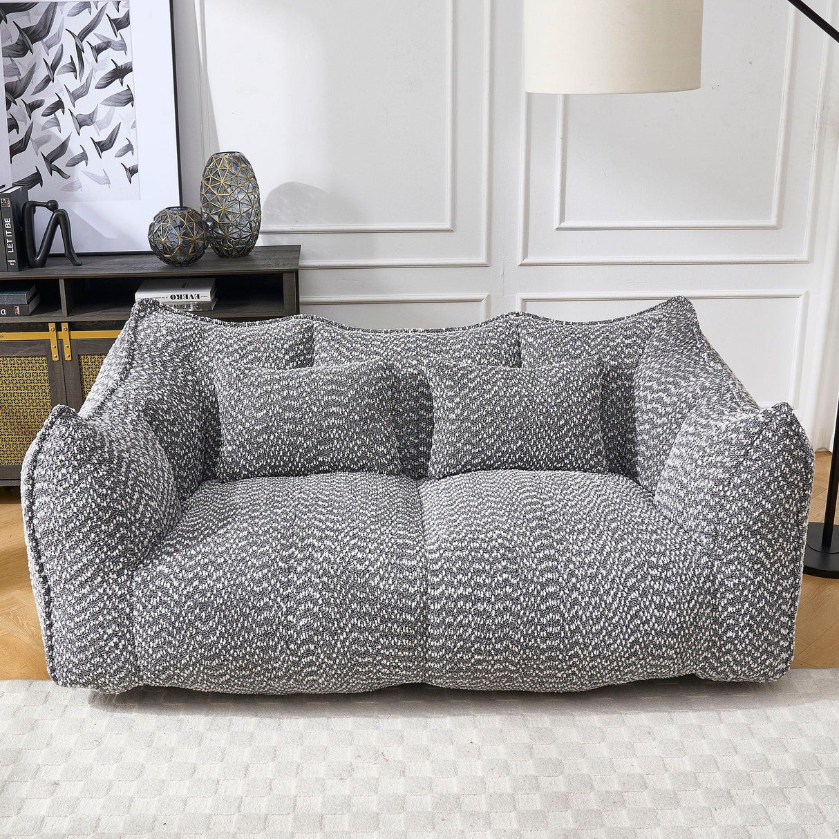 Comfortable Dual Beanbag Chair With High Resilience Foam Core For 2 People - Furniture Home Direct