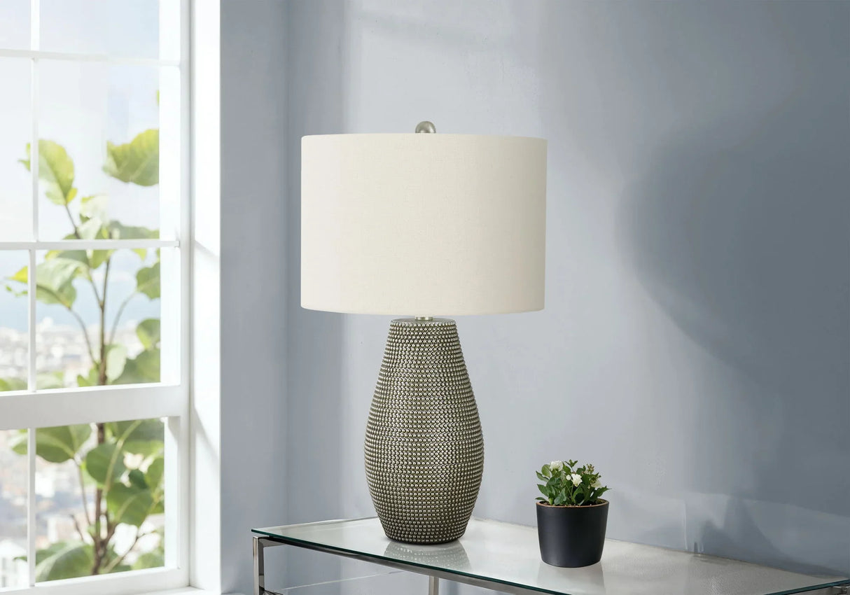 Lighting, Table Lamp, Resin, Contemporary - Gray - Furniture Home Direct