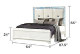 Queen Bedroom Set Modern LED Bed Dresser Nightstand White - Furniture Home Direct