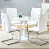 Dining Set Modern Round Table with Four Chairs White - Furniture Home Direct