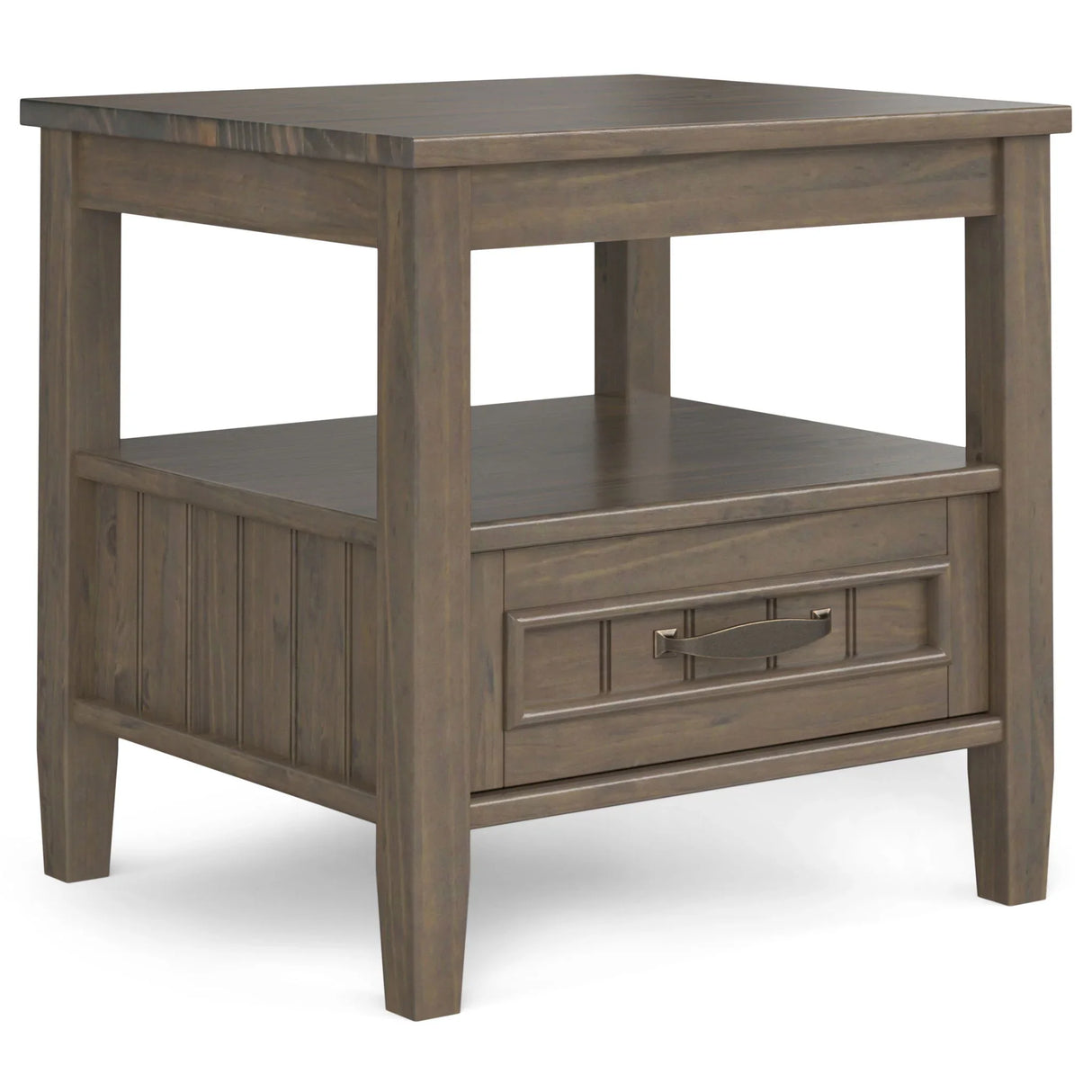 Lev - End Table With Bottom Drawer - Smoky Brown - Furniture Home Direct