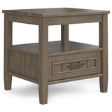 Lev - End Table With Bottom Drawer - Smoky Brown - Furniture Home Direct