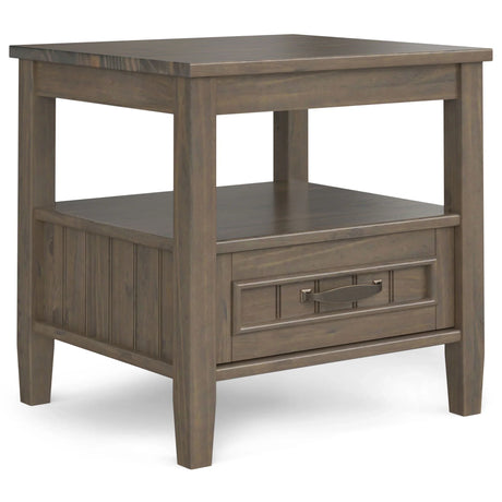 Lev - End Table With Bottom Drawer - Smoky Brown - Furniture Home Direct