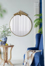 Large Round Wall Mirror With Metal Frame, Circle Accent Mirror For Living Room Bedroom Entryway - Gold - Furniture Home Direct