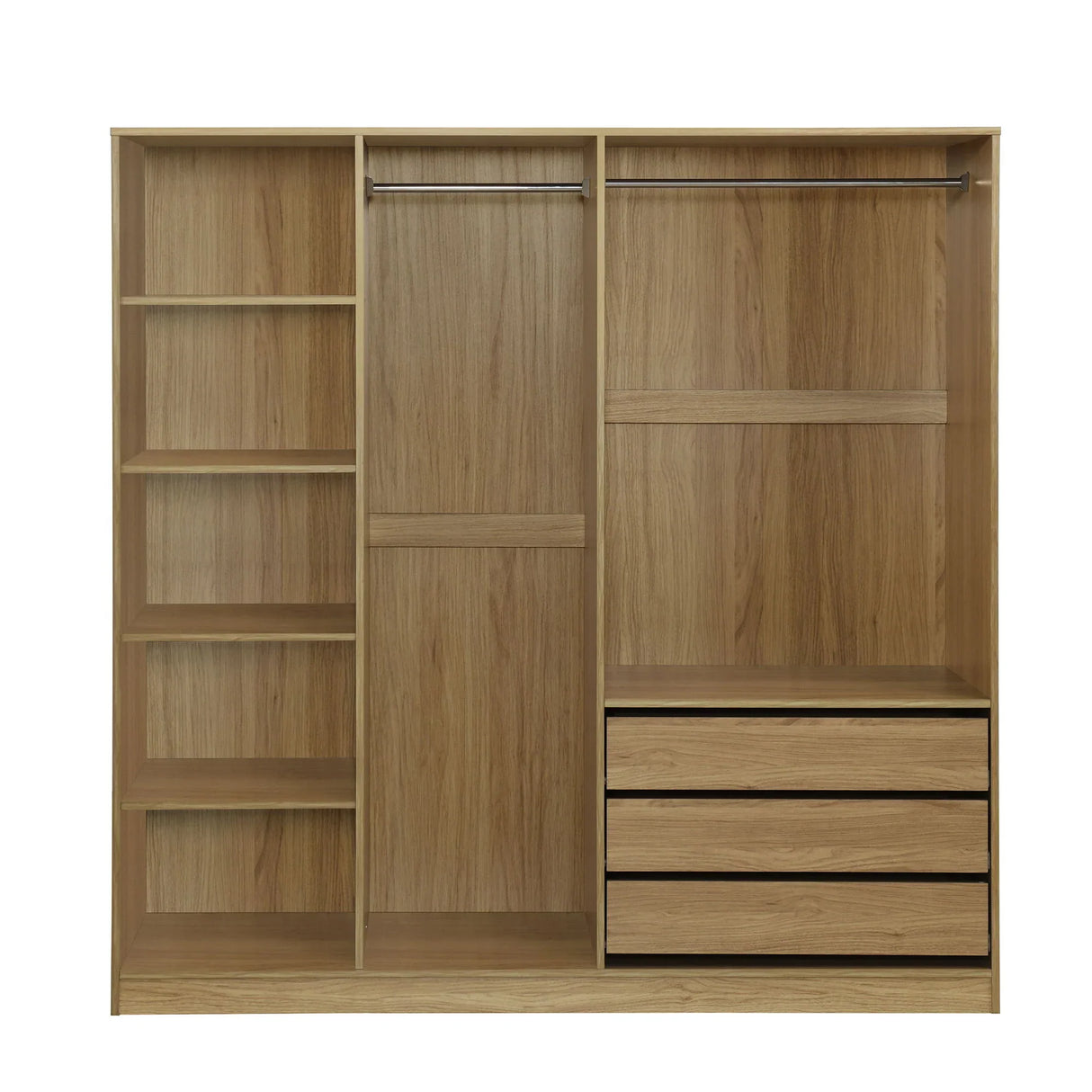 Doorless Storage Wardrobe For Dedroom With Shelves And 3 Drawers - Furniture Home Direct