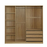 Doorless Storage Wardrobe For Dedroom With Shelves And 3 Drawers - Furniture Home Direct