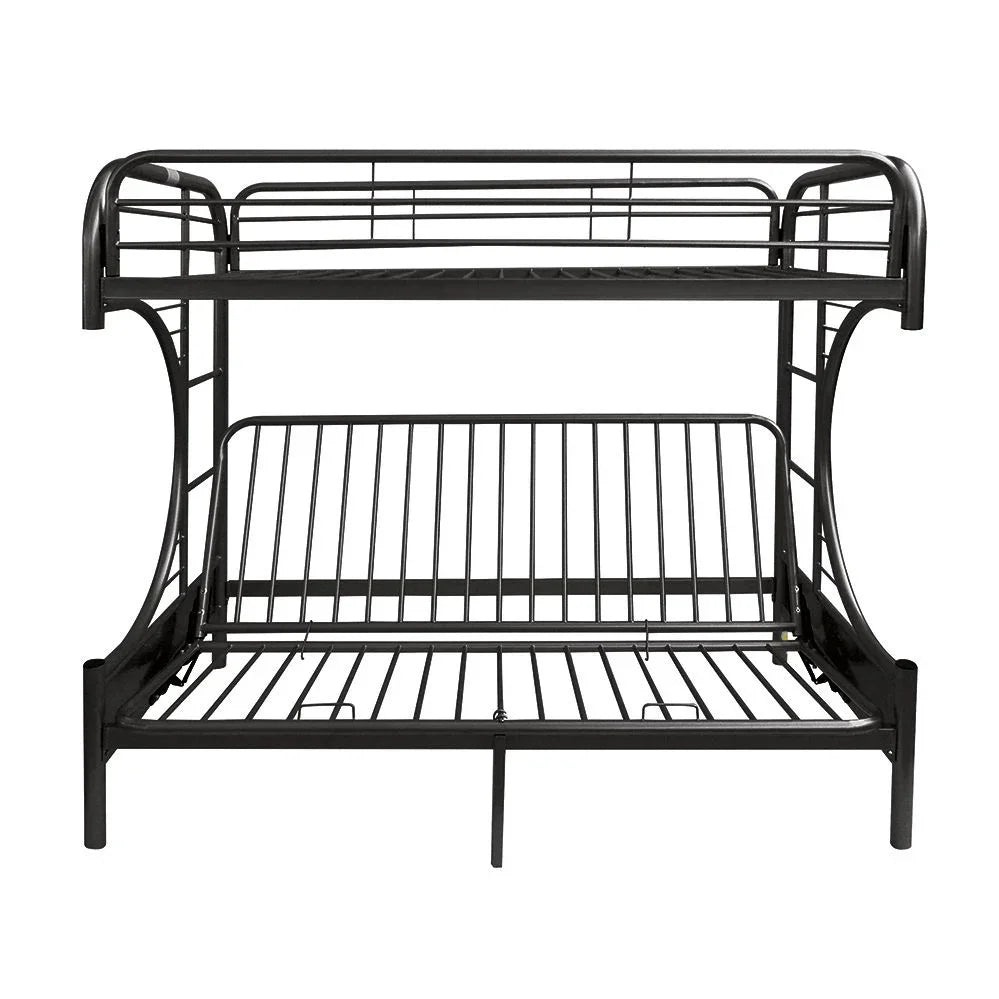 Eclipse - Twin Long Queen Futon Bunk Bed - Black - Furniture Home Direct