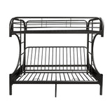 Eclipse - Twin Long Queen Futon Bunk Bed - Black - Furniture Home Direct